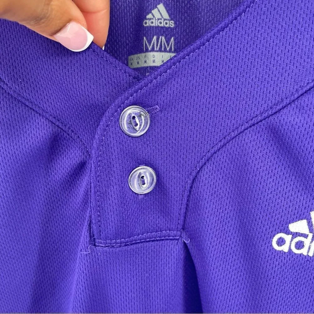 Adidas Men’s Purple Diamond King Elite Two-Button Baseball Jersey Medium